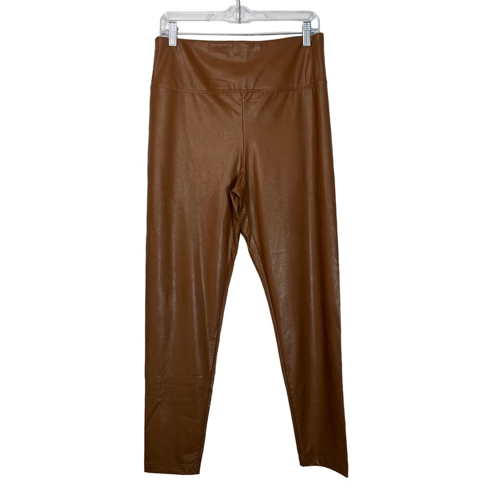 Boston Proper Brown Faux Vegan Leather Bodycon Leggings Pants Bottoms Size M